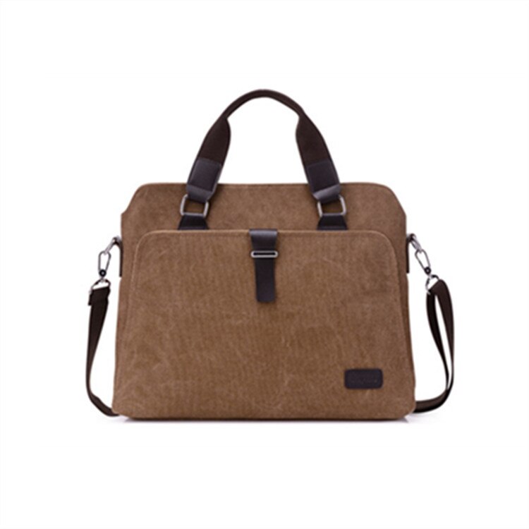 Mannen Aktetas Voor Laptop Mode Canvas Tas Mannelijke Schoudertas Messenger Handtas Organisator Voor Documenten Handtas Mannen: coffee