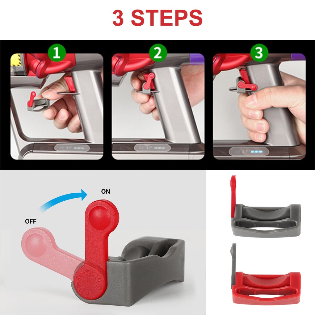 Trigger Lock Plastic Switch Button Replaceable Power Switch Vacuum Repair Part Replacement for Dyson V7 V8 V10 V11