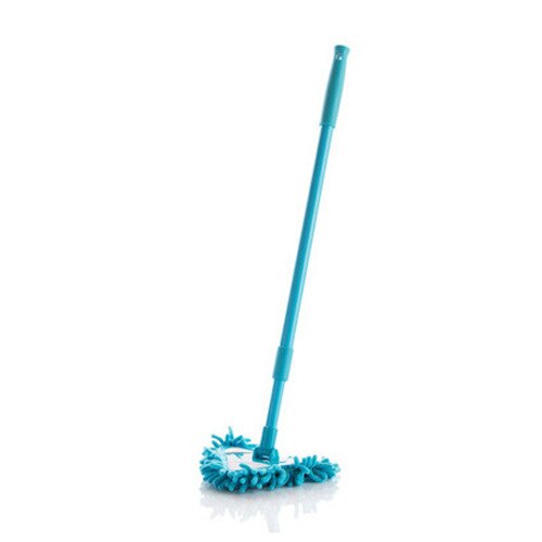 Mikrofiberudtrækkelig moppe chenille udskiftelig renseklud praktisk multifunktionsabsorberbarhed tørt vådt husholdningsværktøj: Blå moppe