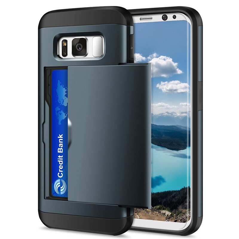 For Samsung Galaxy S8 S8 Plus S8+ Samsung S 8 S8plus Case Cover Protective Credit Card Holder ID Slot Coque Cover Funda Capa: for Galaxy S10E / Navy Blue