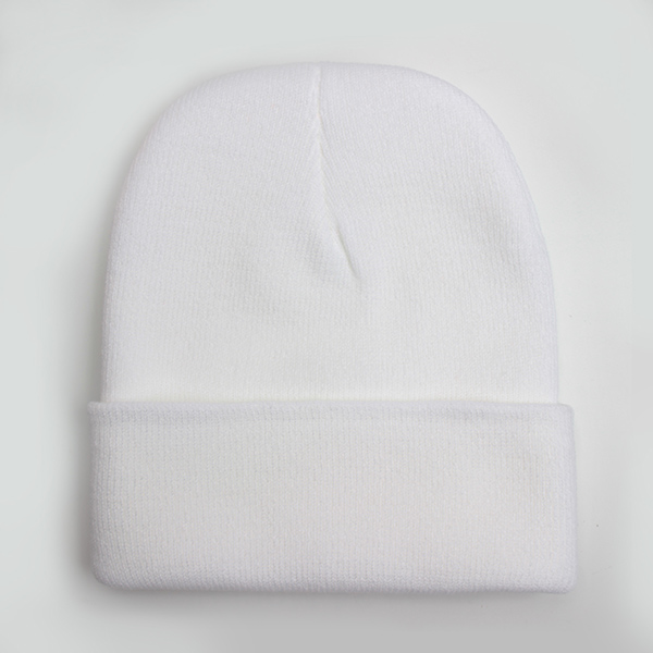 Solid Unisex Beanie Autumn Winter Wool Blends Soft Warm Knitted Cap Men Women SkullCap Hats Gorro Ski Caps 24 Colors Beanies: WHITE