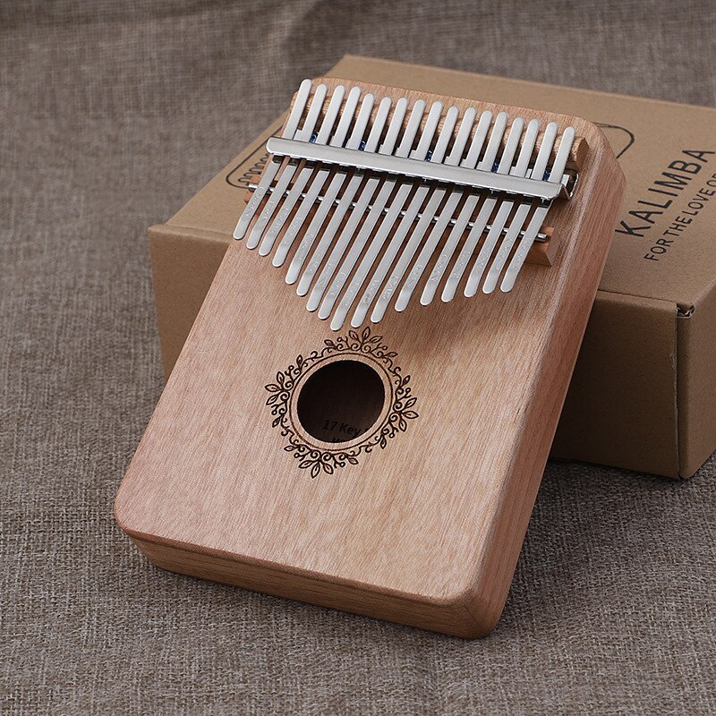 Guanteletes perfectos de 17 teclas, Piano de caoba, kalimba, instrumento Musical para principiantes, Piano de pulgar con accesorio, musical acústico de madera i: wood flower