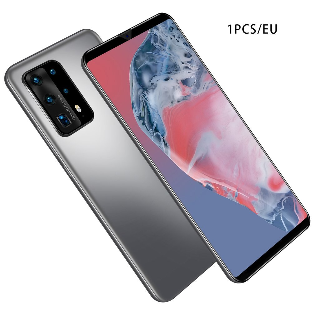 P45 Pro+ 6.1 inch smartphone 1+8g Android smart phone ultra-thin large screen full screen frequency dual card dual standby: Gray EU