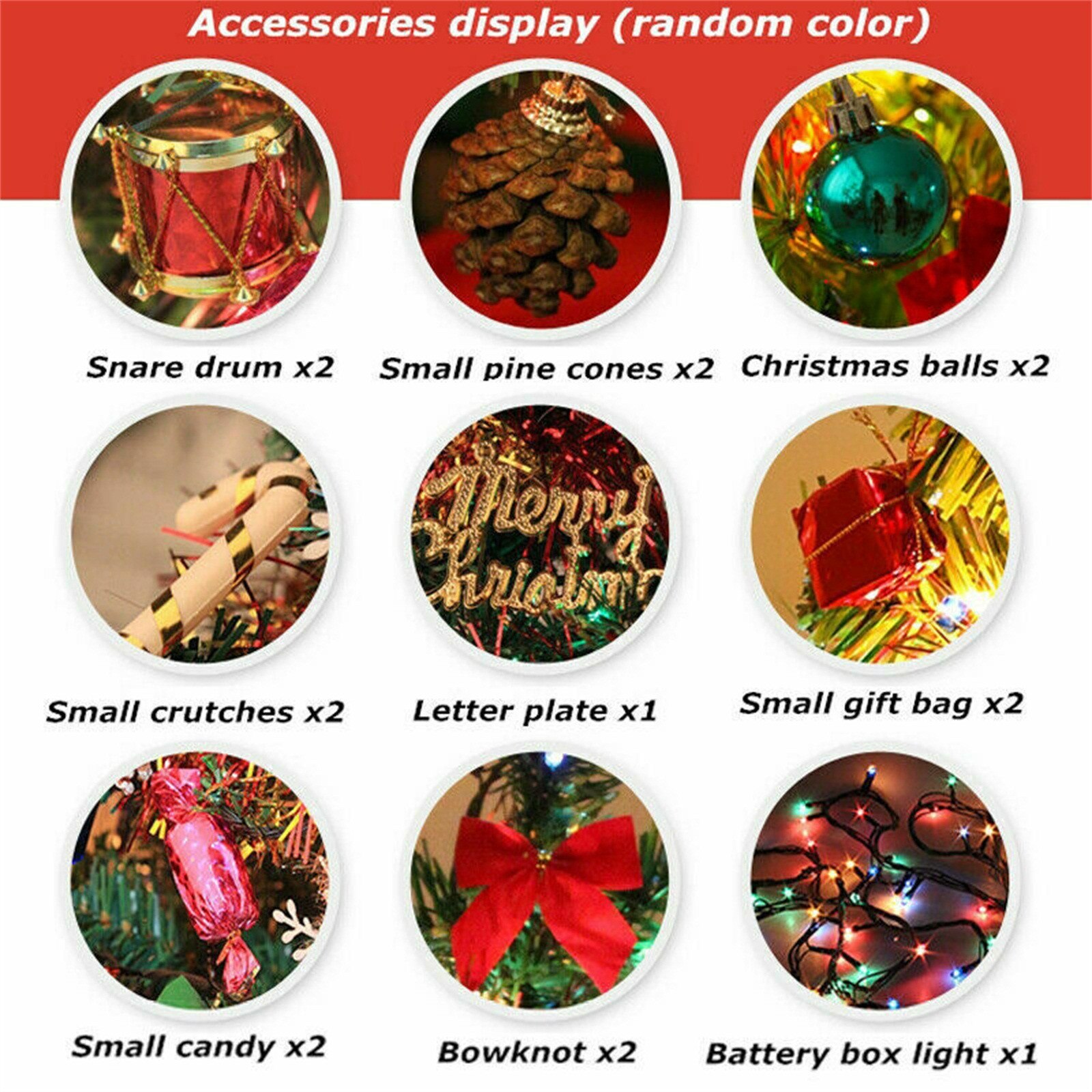 50cm LED Artificial Small Mini Christmas Tree Tabletop Desk Ornaments Xmas Home Decor for Christmas Tree Decoration