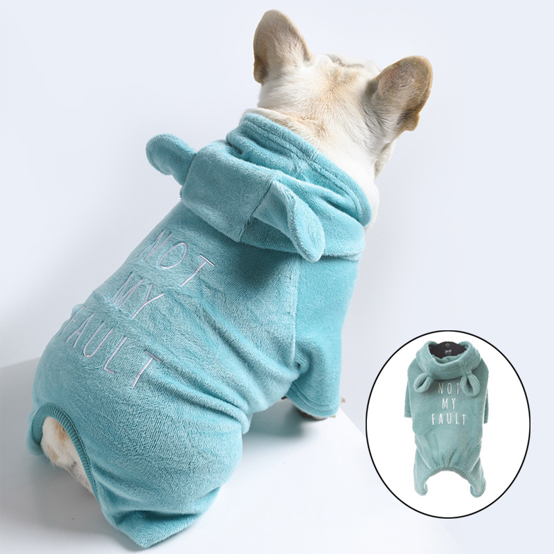 Ropa de invierno para perro Bulldog francés, sudaderas cálidas para cachorro, Chihuahua, Pug, Mono para mascotas, Disfraces para perros pequeños y medianos