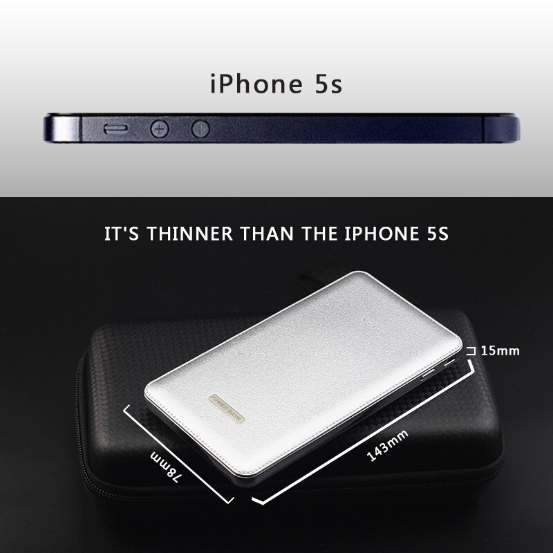 Super Slim Car jump Battery Booster Thin Power Bank Pocket Power Supply with Jumper Clip