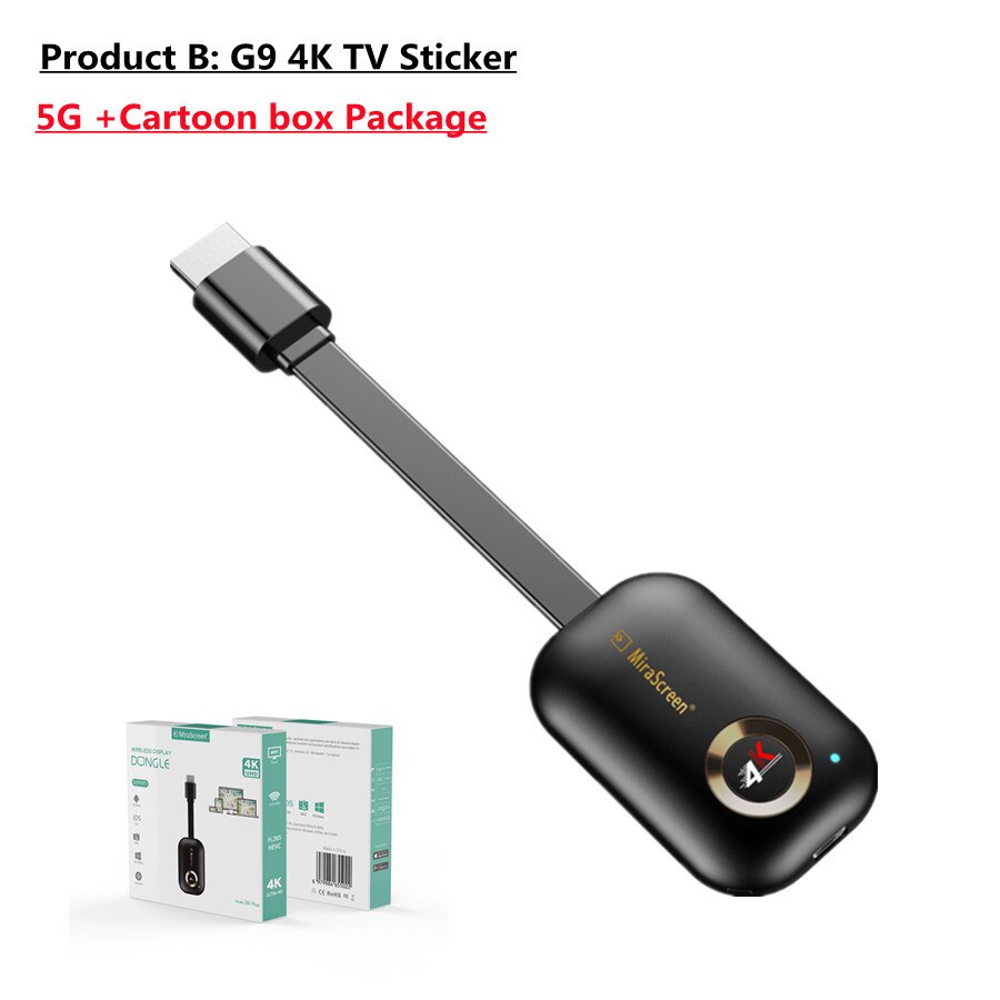 Mirascreen-receptor Dongle G9 Plus, 2,4G/5G, 4K, Miracast, Wifi, para DLNA, AirPlay, TV HD, para IOS, Android y windows: 4k 5G