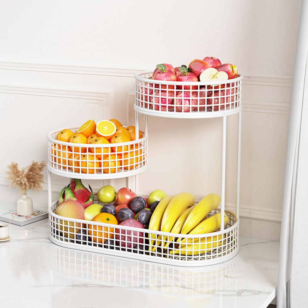 32cm fruktkorgar för kök flerskiktad järnförvaringskorg fruktskål trådkorg organisera grönsakspotatis lökbehållare ställ