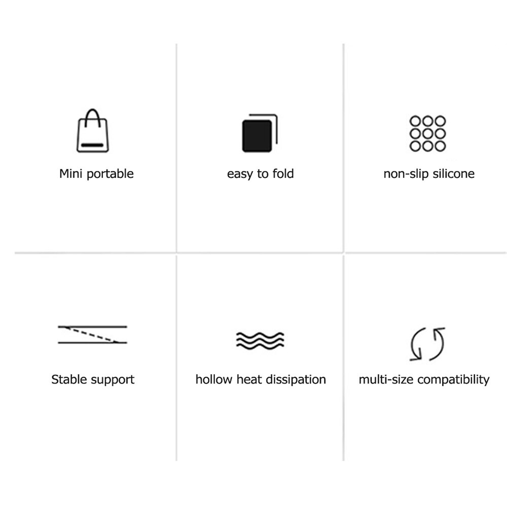 2pc Mini Portable Invisible Laptop Holder Adjustable Cooling Stand Foldable Anti Slip Multifunctional Holder for Laptop Notebook