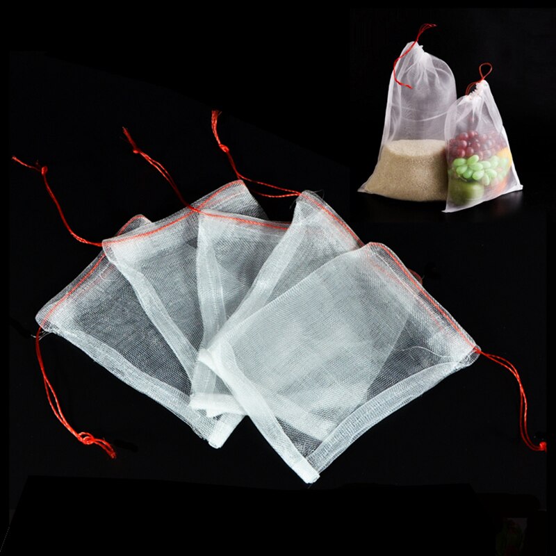 Drawstring Reusable Protection Bag For Seeds Soaking Germination Fruit Mesh Bags Garden Vegetables Nylon
