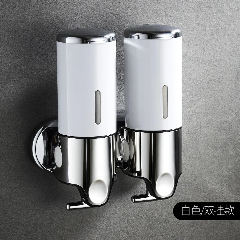 Distributeurs de savon liquide manuels pour salle de bains, récipient mural pour savon, shampoing, Gel douche, 500/1500ml, accessoire de salle de bains: Argent