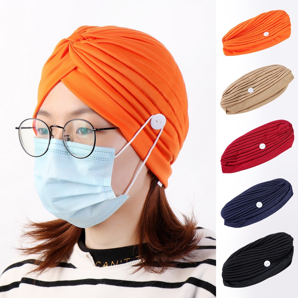 Summer Headband With Button For Women Girls Running Elastic Hair Band Hairband Hair Accessories Headwrap Sport