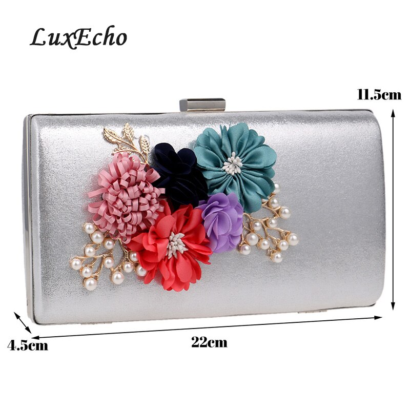 LuxEcho Flap small Evening bags women's bags Day Clutches Golden/Silver handbags Bride Wedding purse