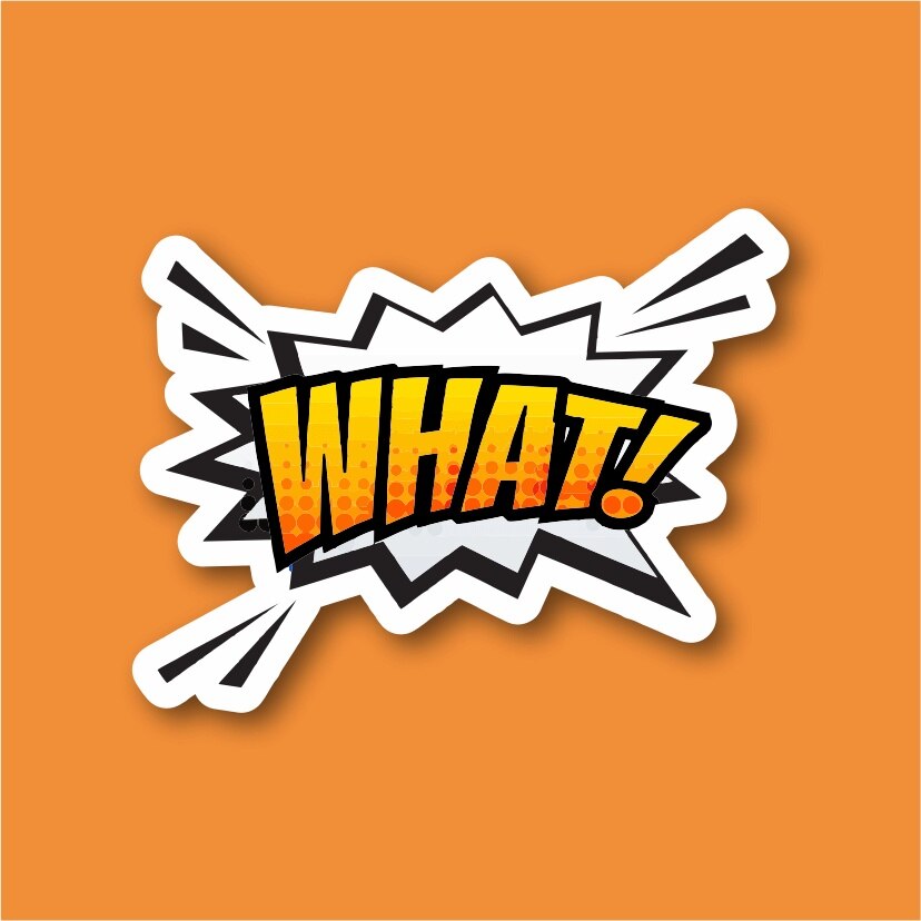 Wat Pop Art Laptop En Telefoon Sticker-Decal Max.8cm