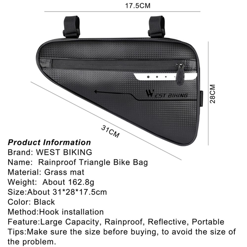 4L Capaciteit Waterdichte Fiets Driehoek Tas Mtb Racefiets Voorkant Tas Classic Delicate Textuur Draagbare Fiets Tassen