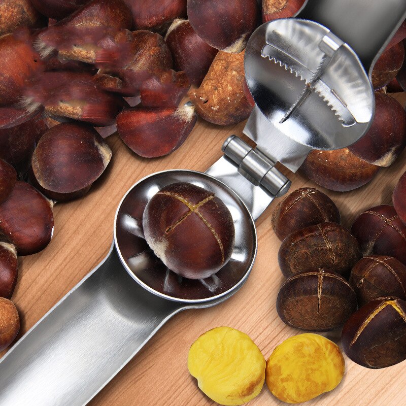 Kastanien Öffnung Gerät Haushalt Kreuz Kastanien Beschuss Maschine Peeling Werkzeug Metall Nussknacker Scheller Beschuss Küche Werkzeuge