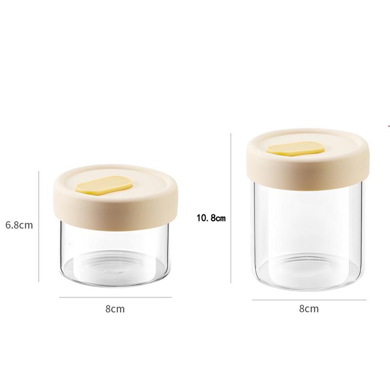 240/400ML Glass Food Storage Jar With Sealed Silicone Lid Heat Resistant Microwavable Soup Juice Container Cereals Jar