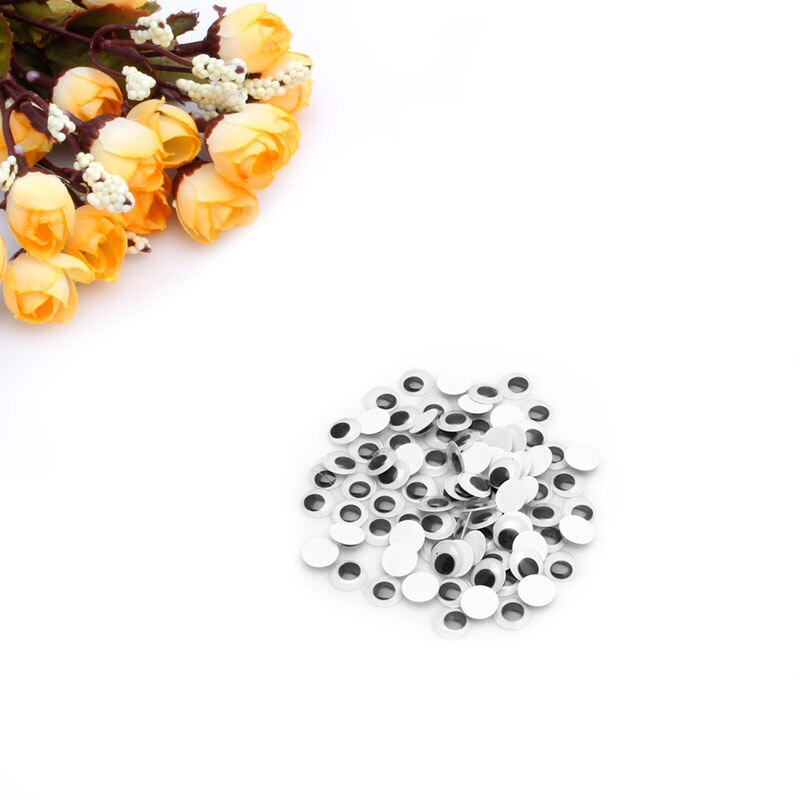 Paquete de 1 paquete (100 unidades) de 6-20mm, manualidades para Scrapbooking, con Wiggly, temblorosos ojos saltones, autoadhesivas, mixtas, novedad: 6mm