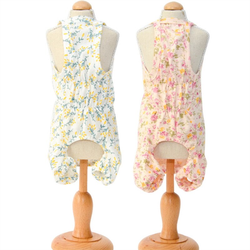 Girl Dog Clothes Jumpsuit Summer Female Dog Clothing Pajamas Overalls Sleepwear Puppy Costume Small Dog Apparel