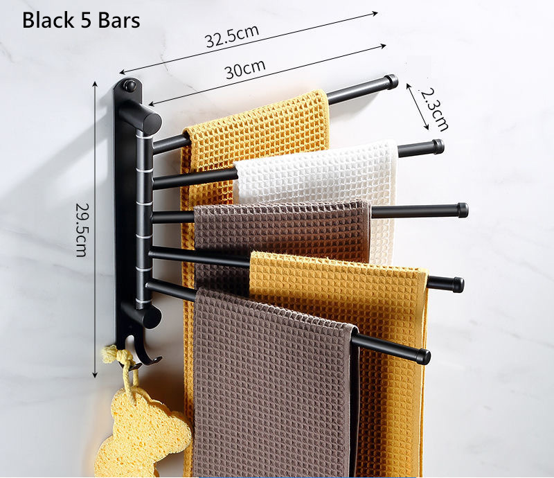 Rotierender Handtuchhalter aus Edelstahl 304, kein Stanzen, Handtuchhalter, Doppelstange, Multi-Stange, Badezimmer-Handtuchhalter, Hängestange: Freier Raum
