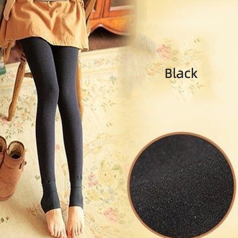 Winter Warm Women's Tights Plus Velvet Thickening Colored Seamless Tights Female Thermal Pantyhose Woman: Black Tights