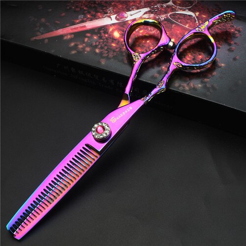 6 Inch Left-handed Barber Scissors Hairdressing Thinning Scissprs Cutting Shears Left Handed Hairdresser Makas: 6inch B2