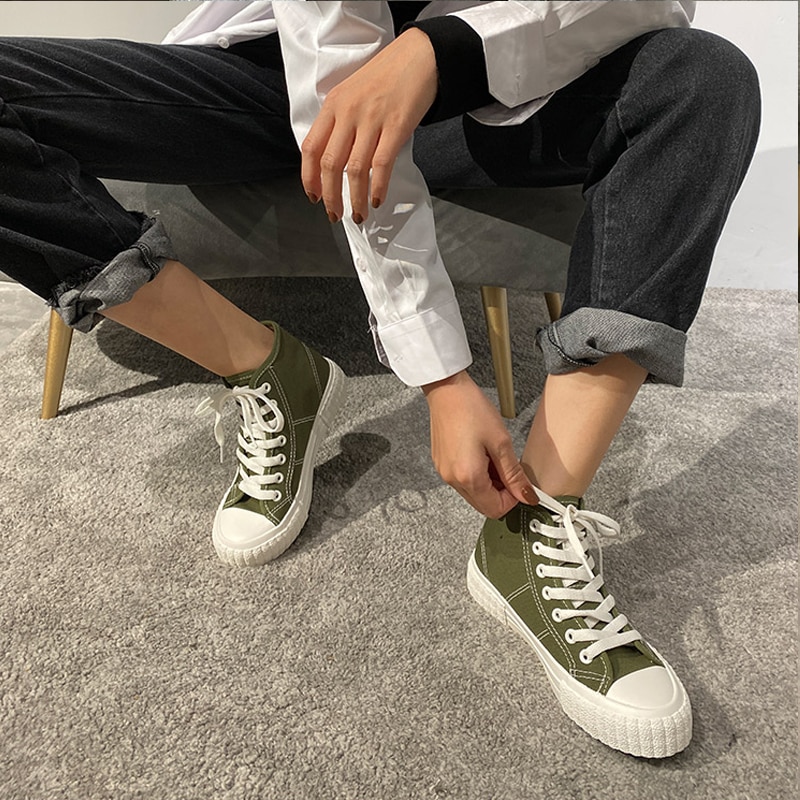 Damessneakers lente hoge schoenen platte damesschoenen comfortabele casual sneakers dames witte schoenen