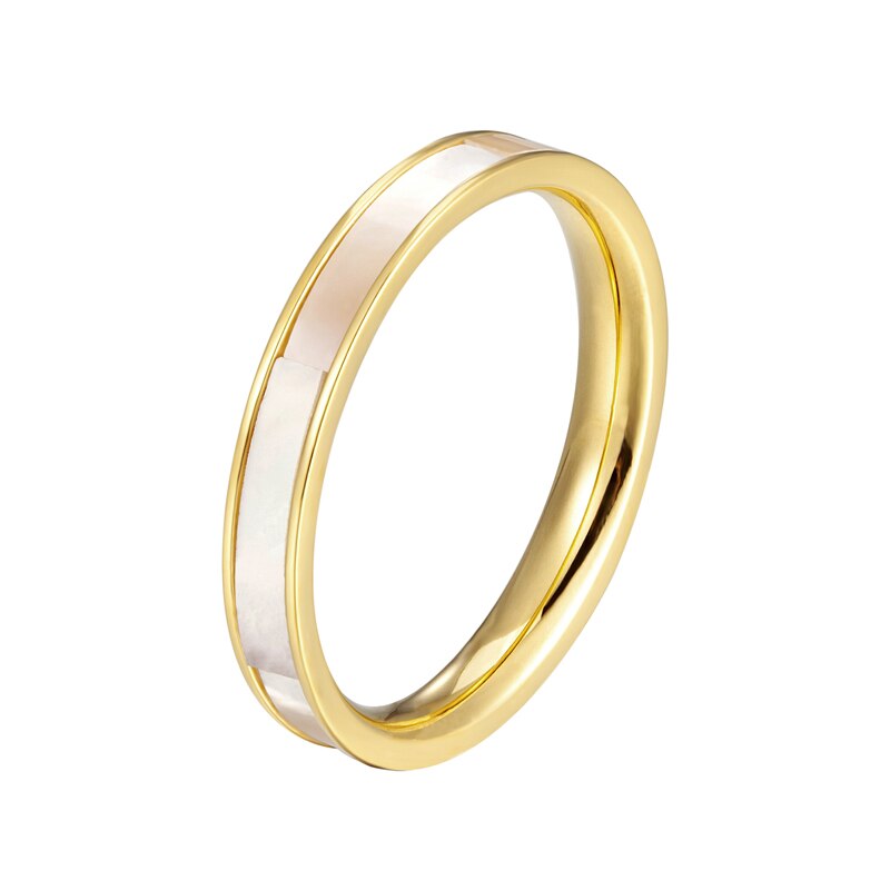 Mooie Een Cirkel Schelpen Ring Voor Vrouwen Rvs Goede Goud En Rose Goud Kleur Sieraden Ring