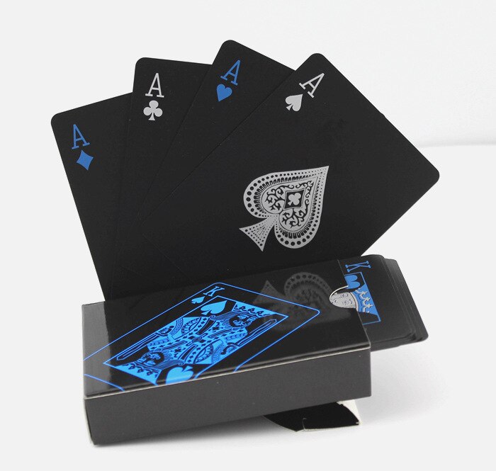 54Pcs Pvc Frosted Waterdicht Speelkaarten Bordspel Magic Solitaire Goud Speelkaart Poker Game Dek Collection