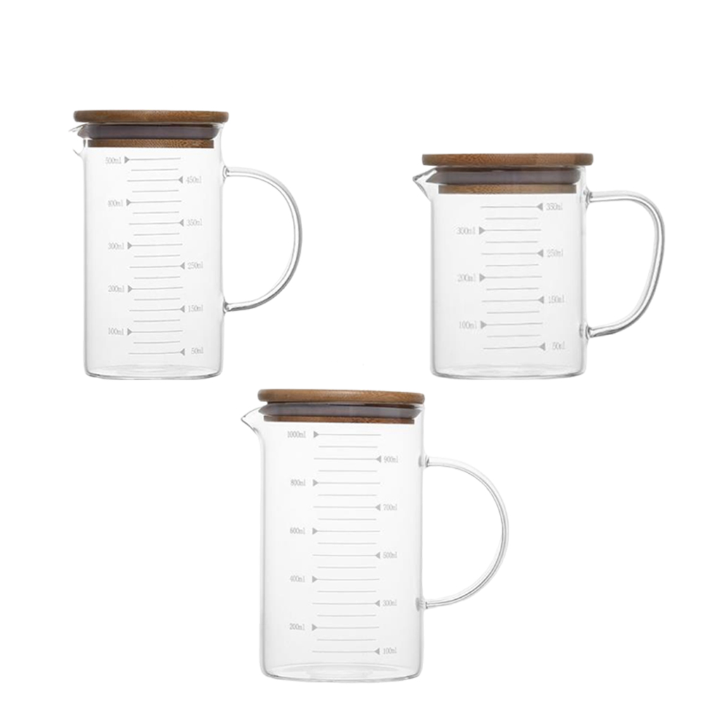 High Borosilicate Heat Resistant Glass Measuring Cup Freezer Safe Handgrip Measure Teapot Beaker Microwave Oven Kitchen Milk