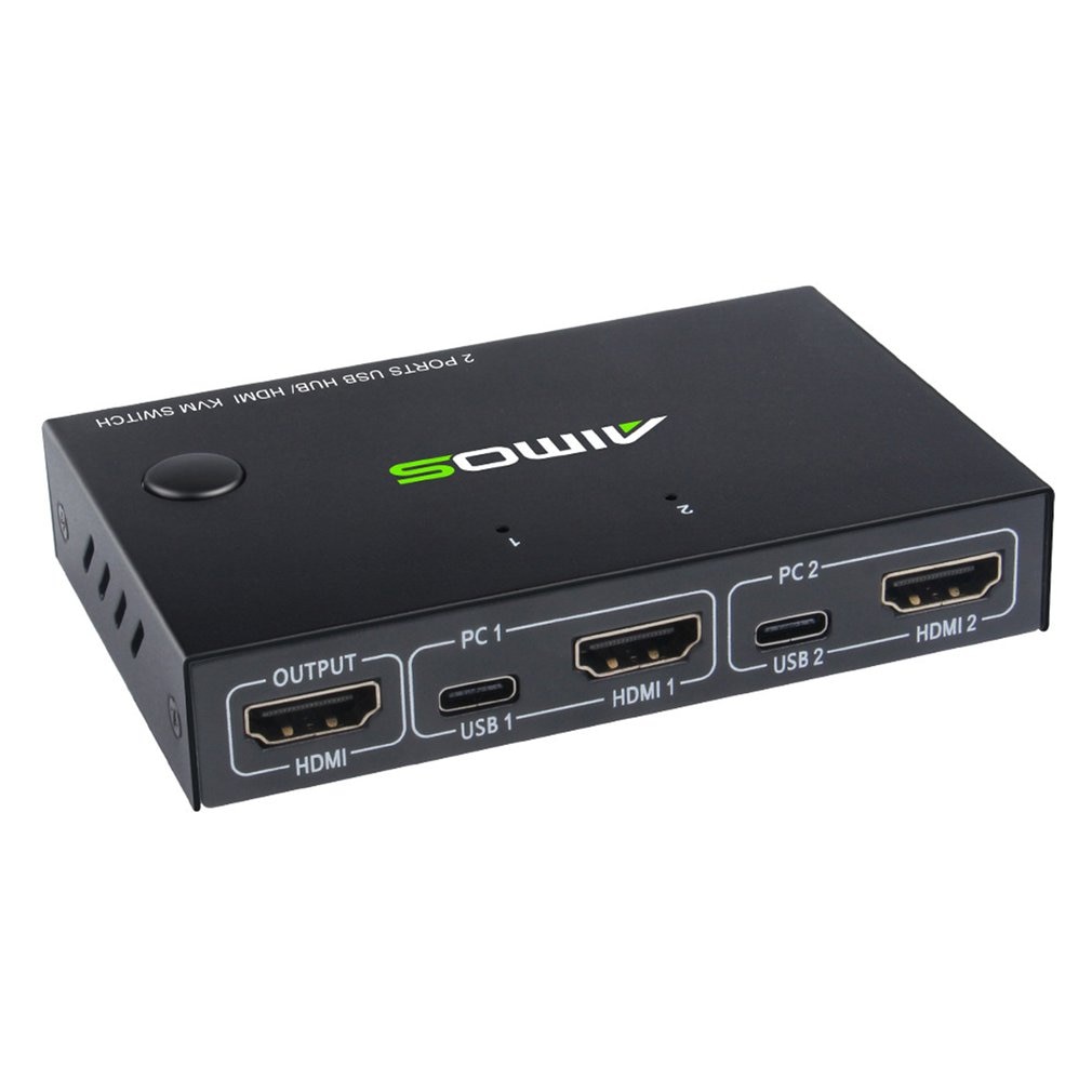 2-Port Usb Hdmi Kvm Switch Box Usb Hdmi Kvm Switch Box Video Display Usb Switch Splitter Plug And Play
