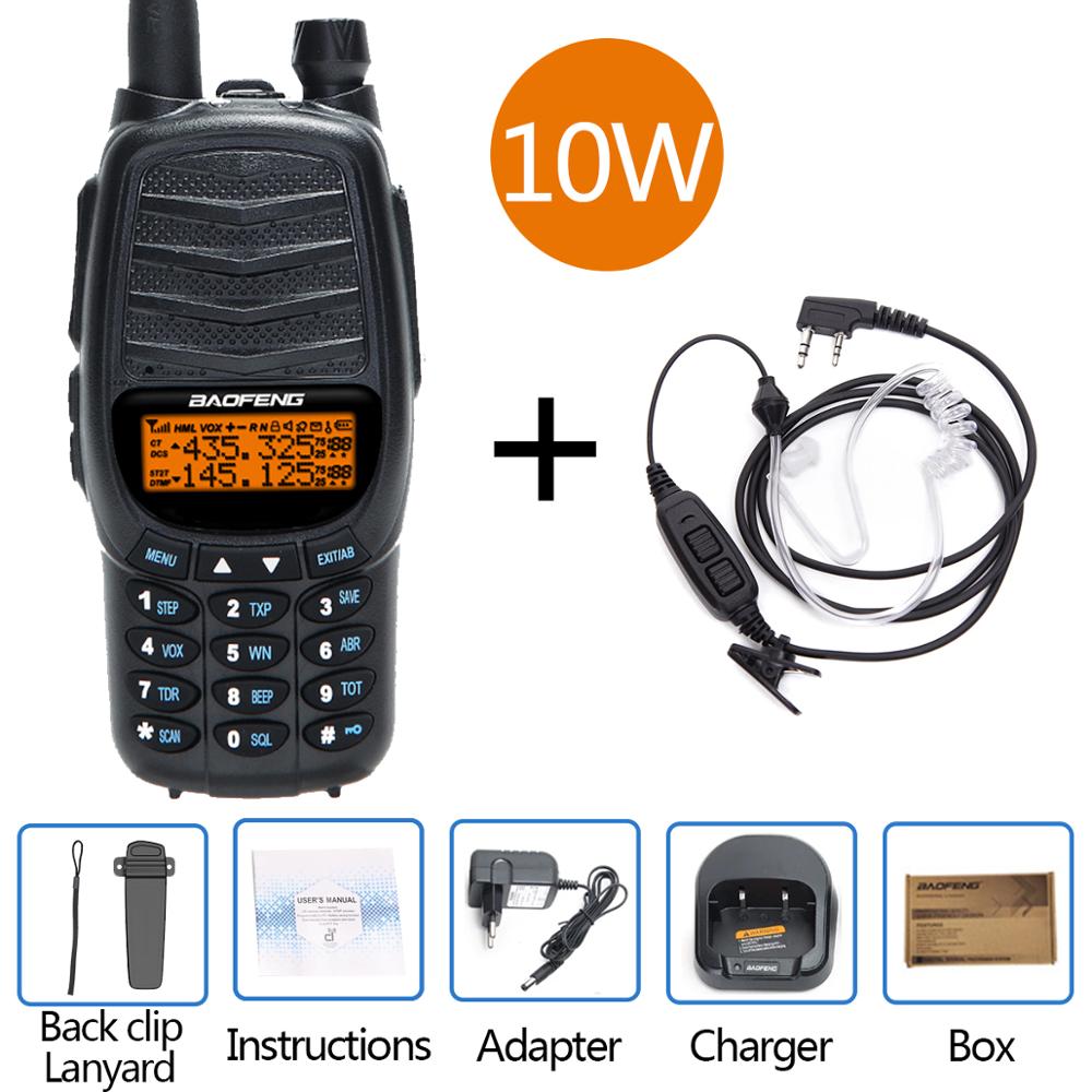Baofeng – walkie-talkie Portable 10W UV-X10 mAh 2-PTT double bande VHF UHF chargeur USB 30km Ham CB Radio 2 voies émetteur-récepteur 8800: add air headsets