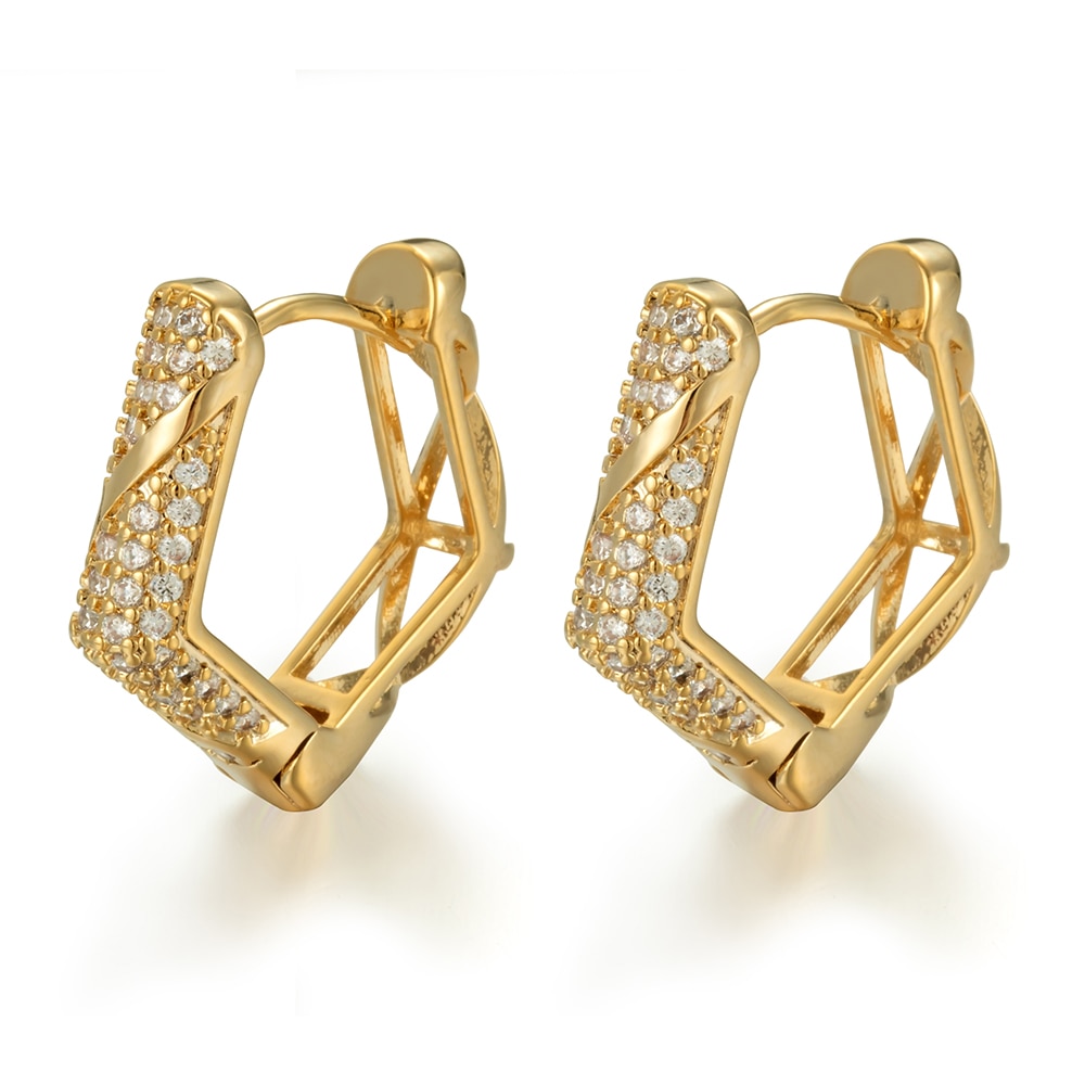 Top geometriske krystal cz zirkon korea øreringe trendy hjerte erklæring lille hoop ørering kvindelige bryllup smykker