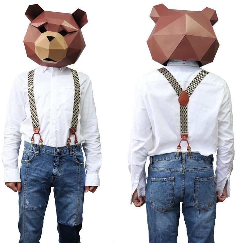 Tirantes de 6 clips para hombre, tirantes Unisex informales a la , tirantes elegantes para camisa de cuero marrón, correa ajustable para cinturón, para papá