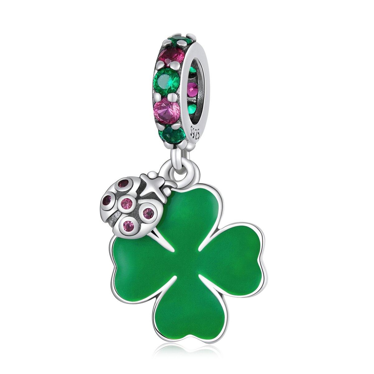 WOSTU-Colgante de Plata de Ley 925 auténtica para mujer, dije de mariquita y mariposa, apto para pulseras, fabricación de joyería DIY, para: SCC2187