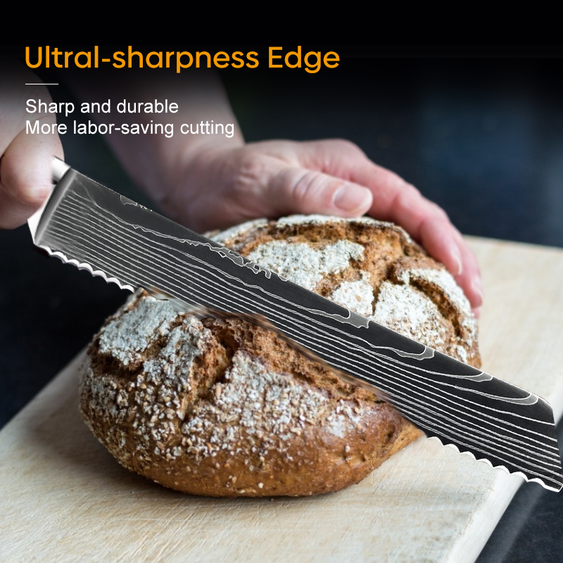 Cuchillo de cocina Chef 8 pulgadas Cuchillos de acero inoxidable Pan Sushi Carne Santoku Japonés 7CR17 440C Cuchillo de cocina de alto carbono