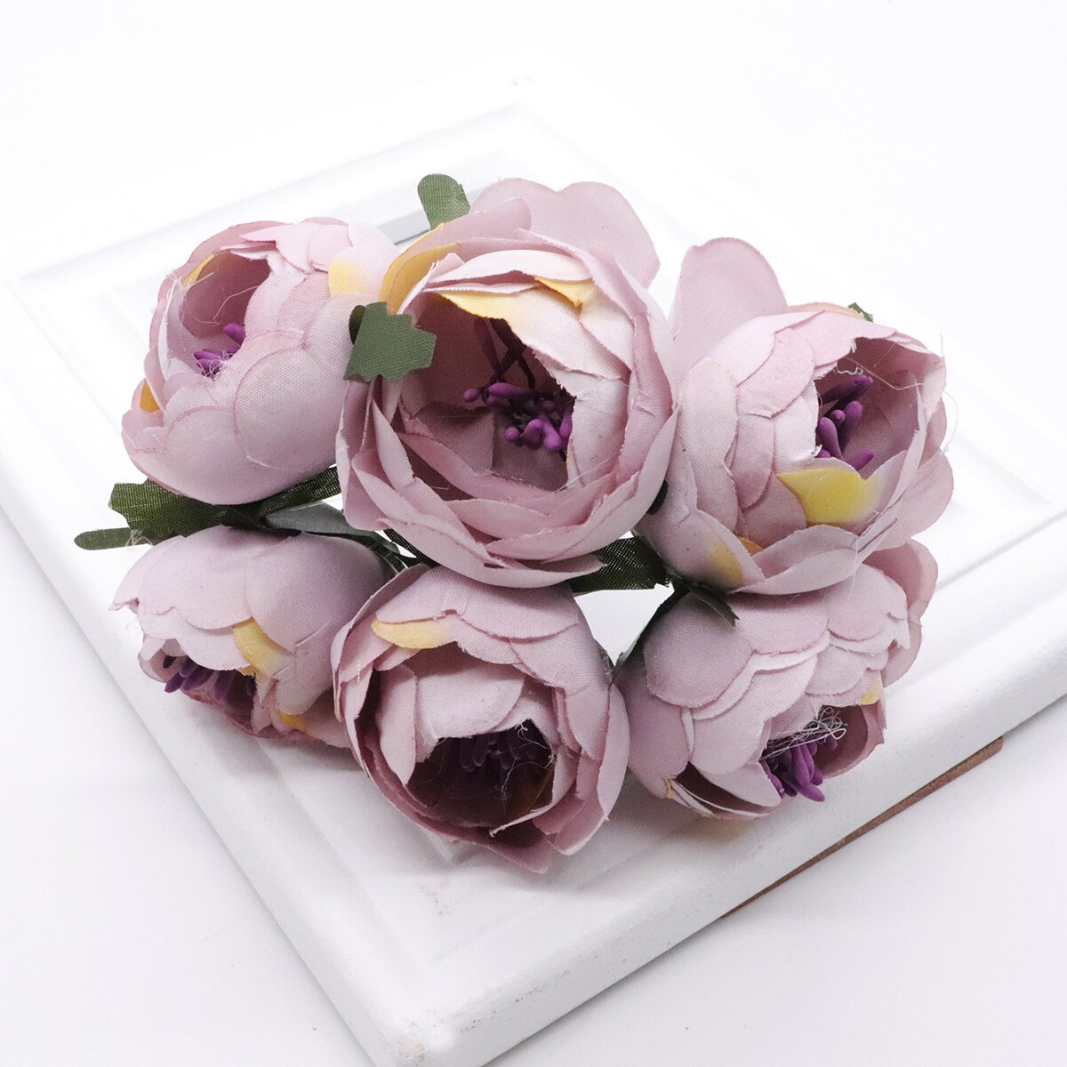 6 st/lot konstgjord ros sidenblomma pionblommor bröllopsbukett bröllop brudinredning rosblommor för gör-det-själv scrapbooking: 4