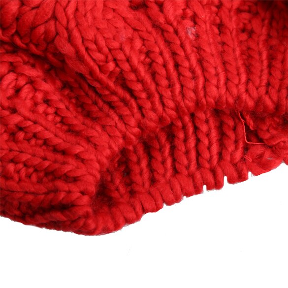 Boina de invierno cálido para mujer punto holgado Beanie Hat Multicolor Ski Cap JL