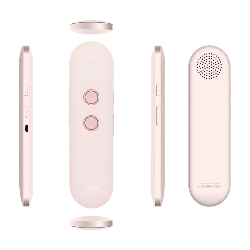 Ymesy T4 Voice Instant Vertaler Draagbare Intelligente Voice Vertaler Bluetooth Pocket Multi-Taal Reizen Vertaler: Pink