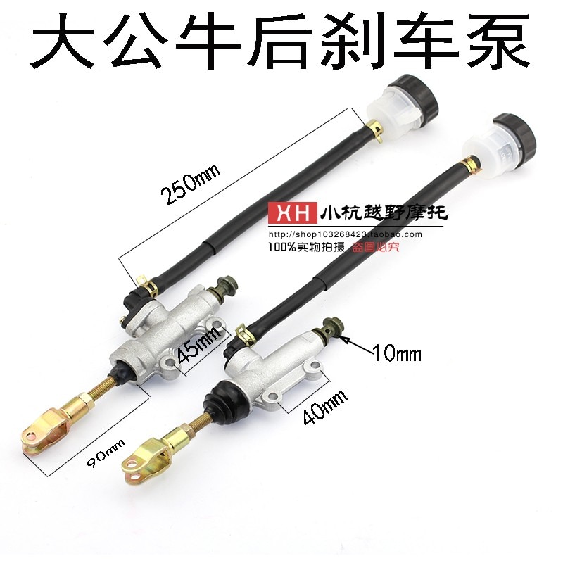 Silver Rear Foot Brake Master Cylinder Pump Quad ATV Hydraulic With Reservoir For Pit Dirt Bikes