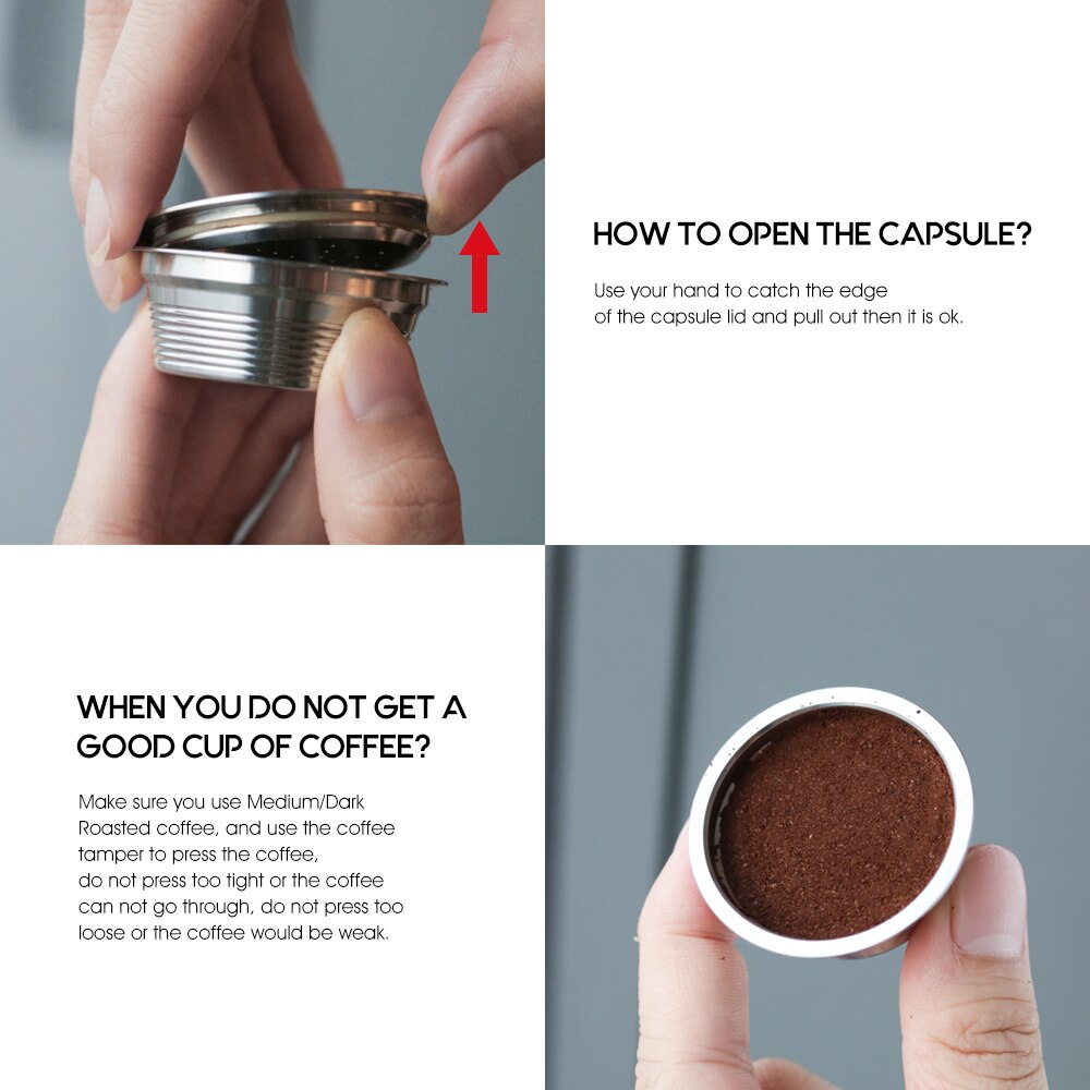 Reusable Coffee Capsule Cup for Lavazza Mio Stainless Steel Refillable Coffee Capsule