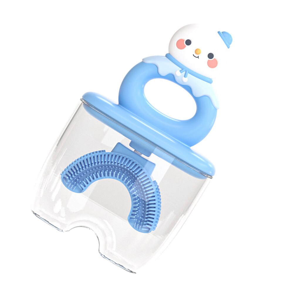 1 Set U-shaped Tooth Brush for Kids Convenient Kids Toothbrush Silicone Brush: Blue