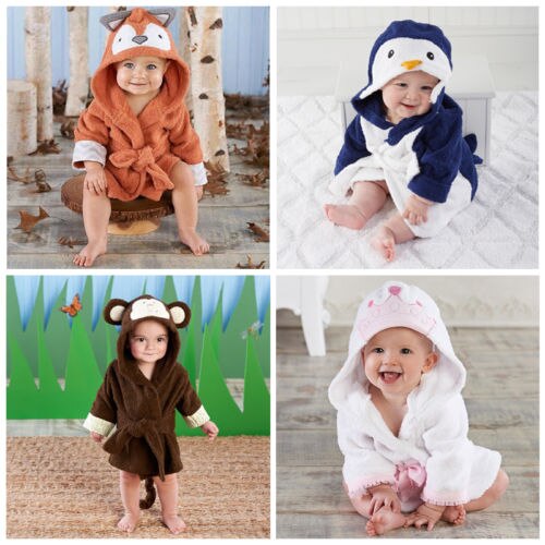 Baby Meisjes Peuter Cartoon Capuchon Badjas Baden Handdoek Winter Gewaad Nachtkleding