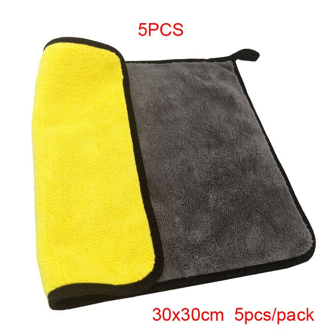 Serviette de nettoyage de voiture en microfibre, pour lavage de véhicule extra doux, chiffon de séchage, 3/5/10 pièces: 30x30cm x 5pcs