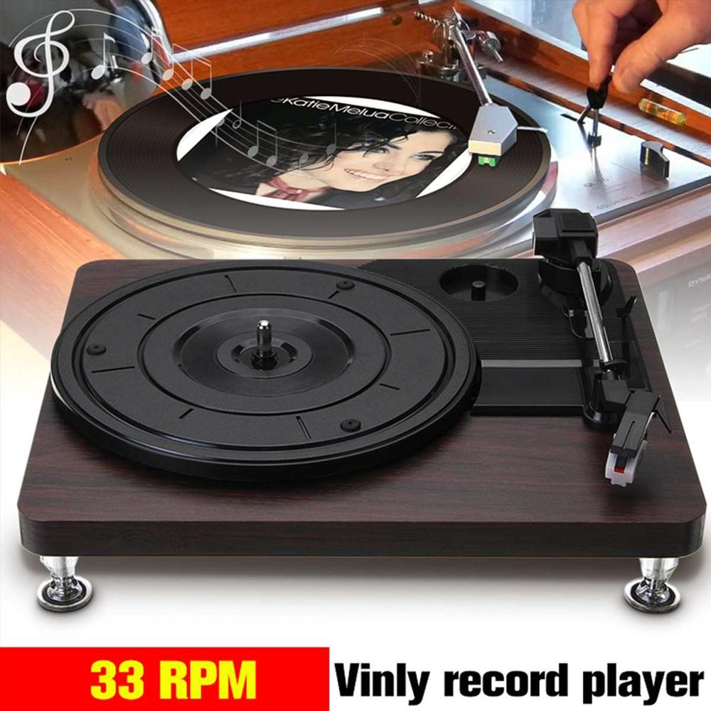 MDY-1305-1 Wood Color Record Retro Player Portable Audio Gramophone Turntable Disc Vinyl Audio RCA R/L 3.5mm Output