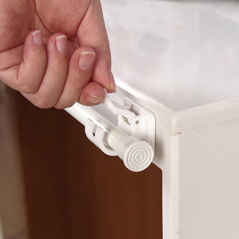 4Pcs Zelfklevende Douchegordijn Clip Bevestiging Staaf Houder Gordijn Pole Muur Beugels Handdoek Staaf Voor Keuken Tuin opslag