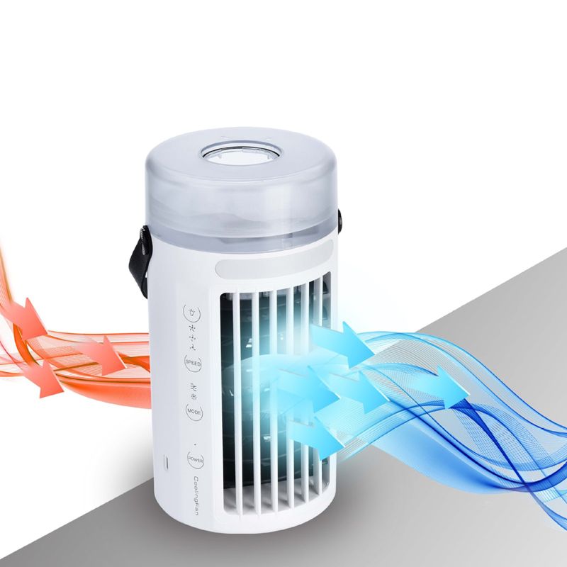 Mini Draagbare Airconditioner - Koeler Luchtbevochtiger Zuiveraar - Desktop Ventilator - Nachtlampje