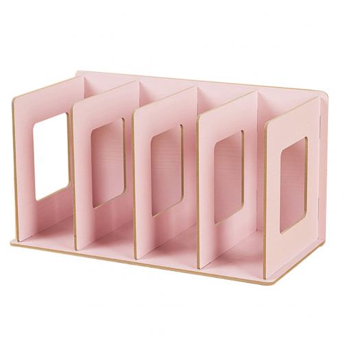 Estantería Simple de varios niveles para libros, estante de almacenamiento original de 4 rejillas para libros y artículos diversos, gabinete de madera DIY, estante de escritorio para libros para niños y el hogar: Pink