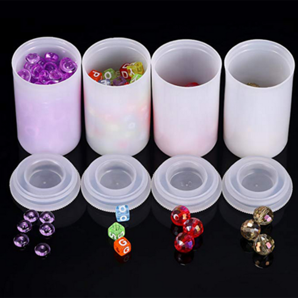 50Pcs Plastic White Film Canister with Lids Storage Container Empty Bottle 35mm