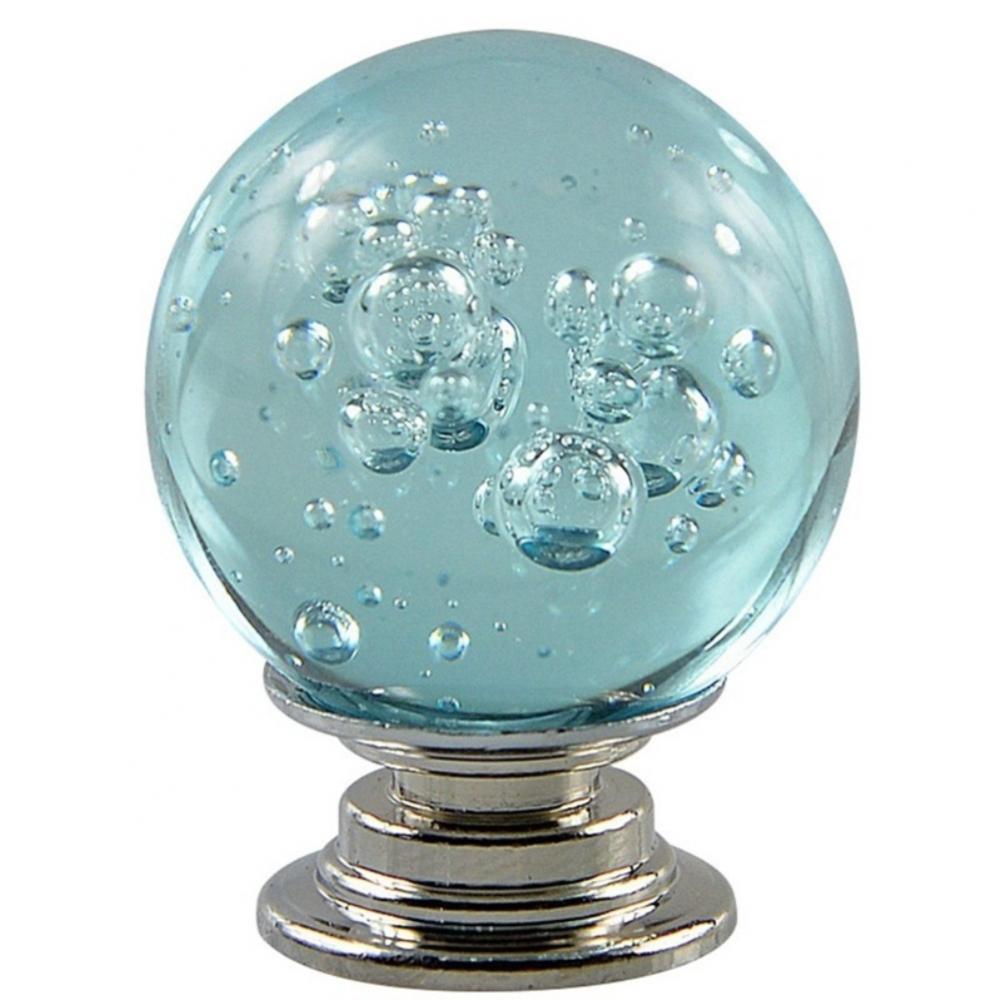 Bouton rond en boule de cristal pour armoire et meubles, poignée de fusion, panneau Chi, nervure de porte: Bleu